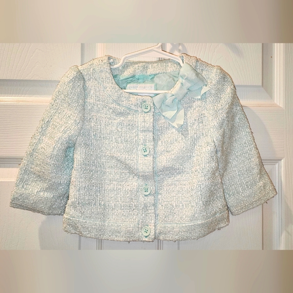 Janie and Jack Light blue Tweed jacket sz 3